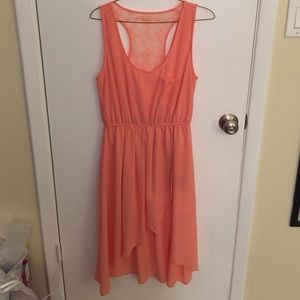 Light orange lace accent dress