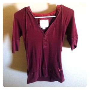 American Eagle Henley hoodie size medium