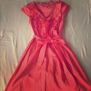 Never worn Eshakti coral colored wrap dress