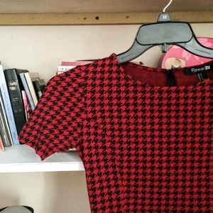 - Black/Red Peplum Top -