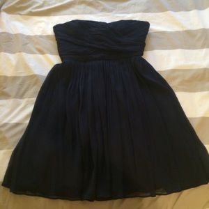 J. Crew navy strapless dress, size 6