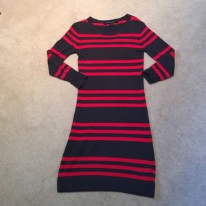 French Connection gray and red sweater dress