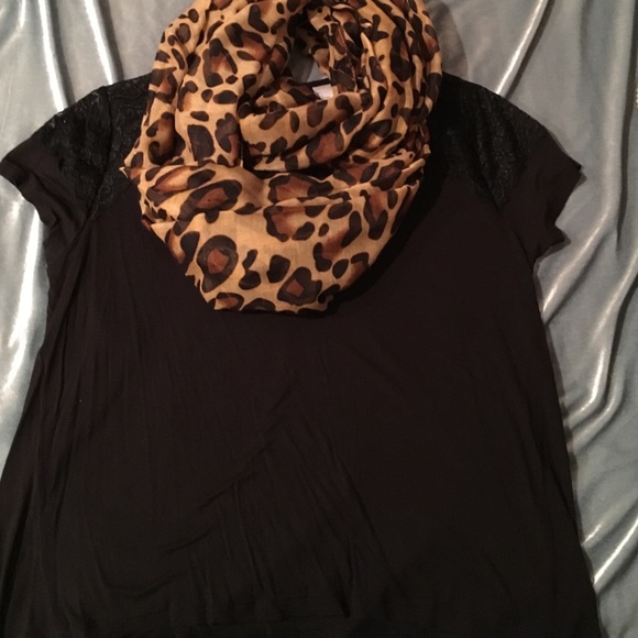 Black t shirt with lace trim!