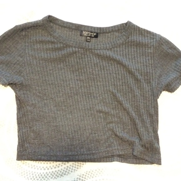 Grey ribbed crop top