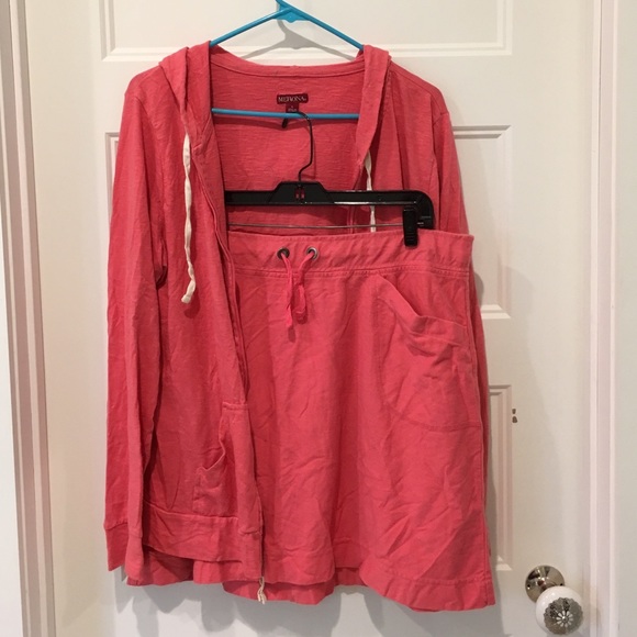 Coral Jacket and Skirt Set
