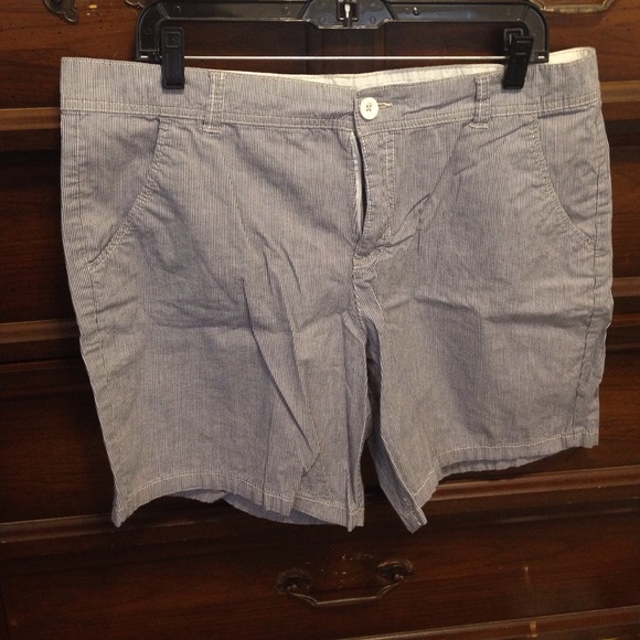 striped linen shorts