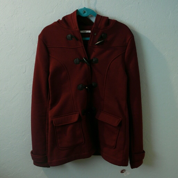 NWOT Papaya Burgundy Long Coat - Picture 1 of 4
