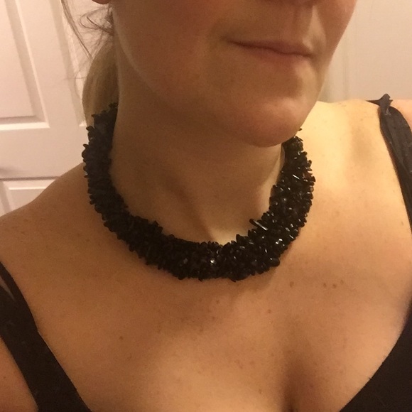 Black beaded necklace
