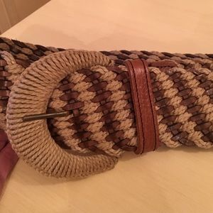 Motif 56 macrame and leather wide belt