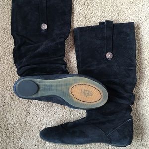Black suede UGG boots