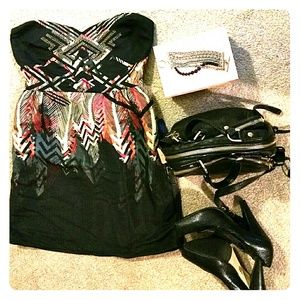 Gatsby/metal studded mini dress