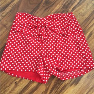 Red polka dot Minnie Mouse shorts