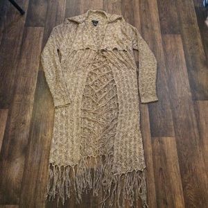 Gorgeous Long Tan Fringe Sweater/Cardigan