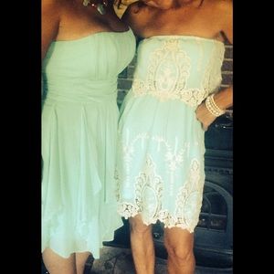 David's bridal strapless bridesmaids dress