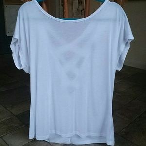 Criss cross back white tee