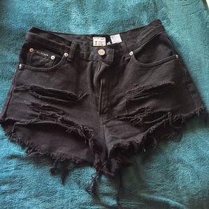 Calvin Klein self-distressed shorts