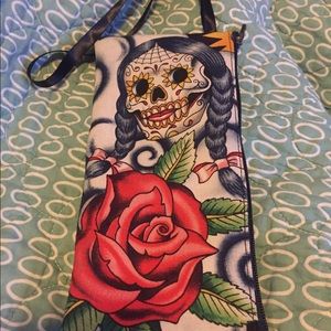 Sugar skull makeup bag