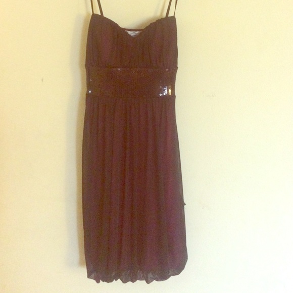 Black formal dress with pink underneath