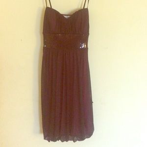 Black formal dress with pink underneath