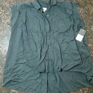 NEW RVCA Swell brand asymmetrical blouse M black