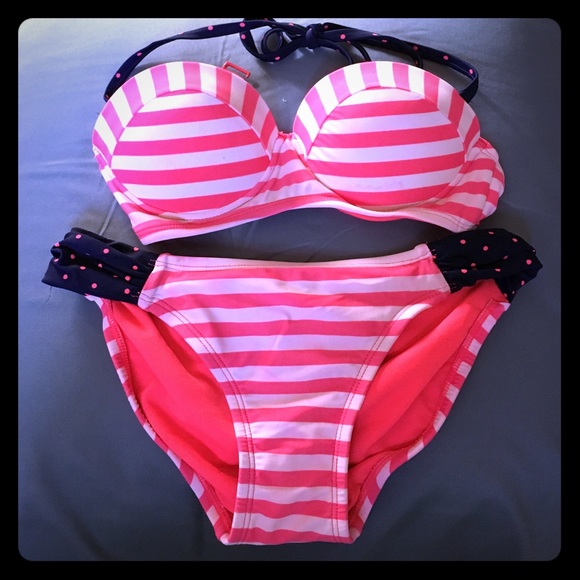 Pink polkadot bikini