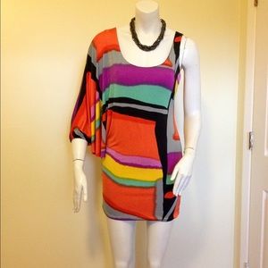 Bloom Colorful One-Shoulder Jersey Mini Dress