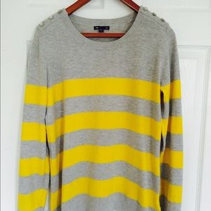 GAP yellow and grey crewneck sweater