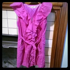 I.C.U. pink frilly dress with tie and pockets
