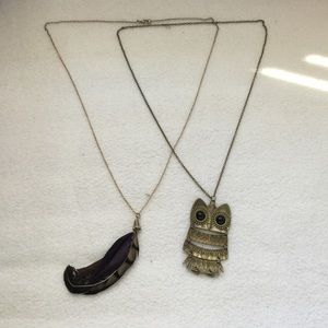 Owl & Feather Necklace