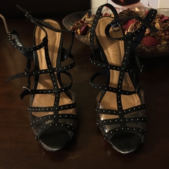 Black studded heels