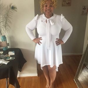 High Low Dress with Bow Tie