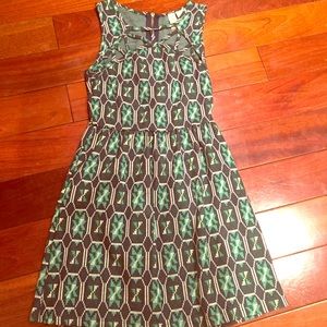 green printed dress