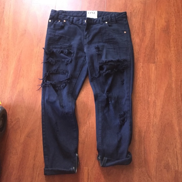 One Teaspoon Navy Trashed Freebirds