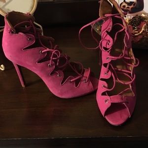 Pink gladiator style heels