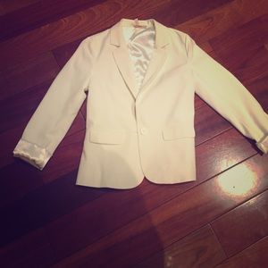 White silk blazer