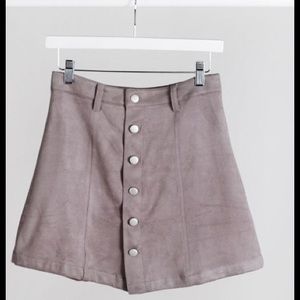 Olivaceous Faux Suede Skirt