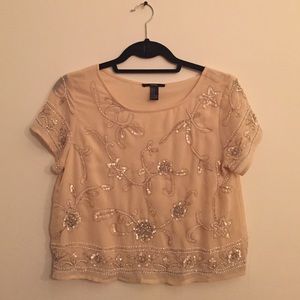 Embroidered crop top