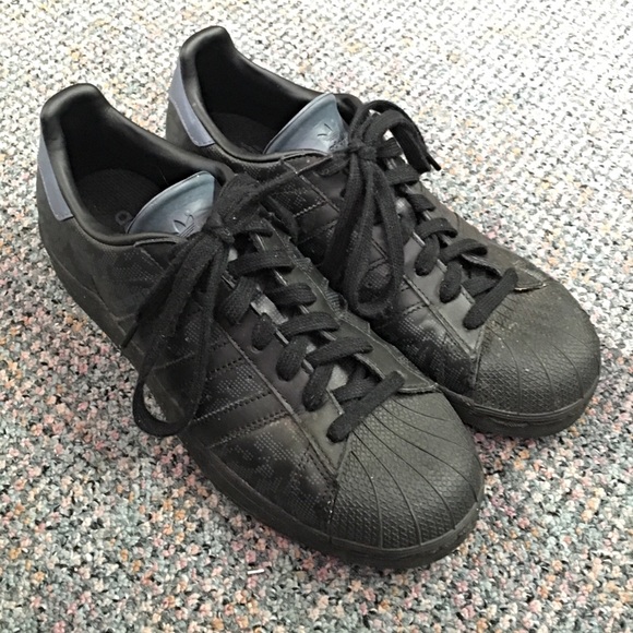Adidas Shoes - Black Monochrome Adidas Superstar Sneakers