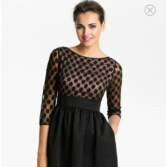 Sheer polka & black dressy dress