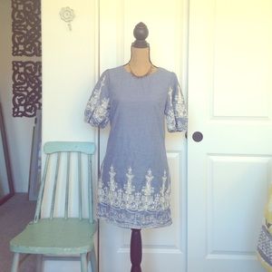 NWT blue and cream dress