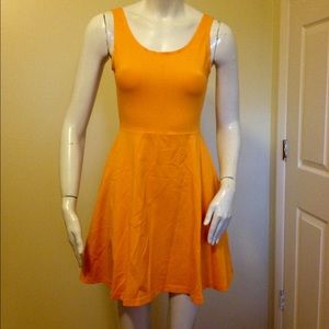 Express orange skater dress