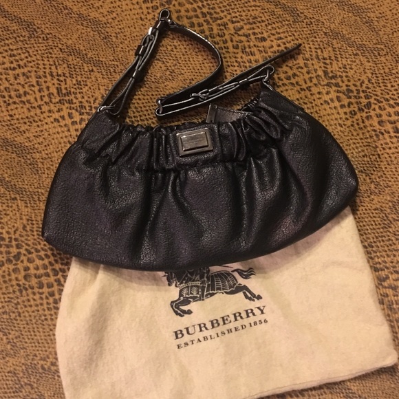 Black leather Burberry Handbag