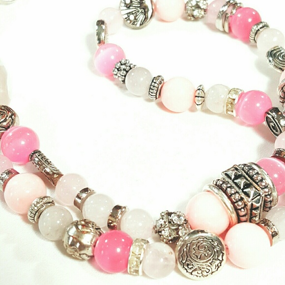 RAFFLE IN ATL  💟 Pretty in Pink Gemstone Necklace - Picture 2 of 4