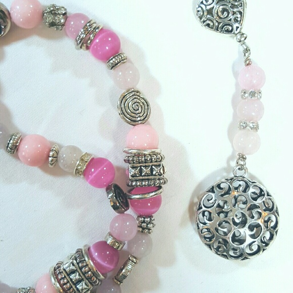 RAFFLE IN ATL  💟 Pretty in Pink Gemstone Necklace - Picture 3 of 4
