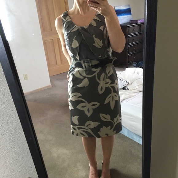 Badgley Mischka Belted floral dress