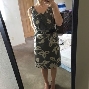 Badgley Mischka Belted floral dress