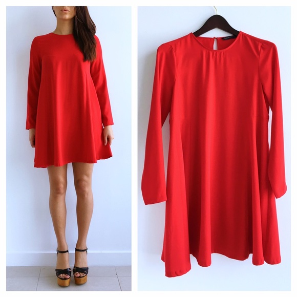 Zara Dresses & Skirts - Zara Red Baby Doll Dress