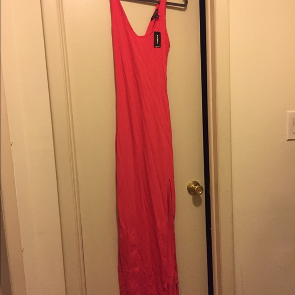 Coral cotton dress