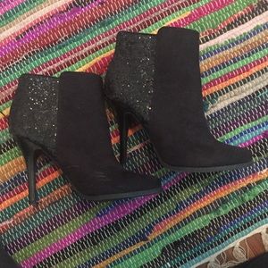 Black heeled booties