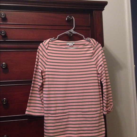 Boden pink and green striped top